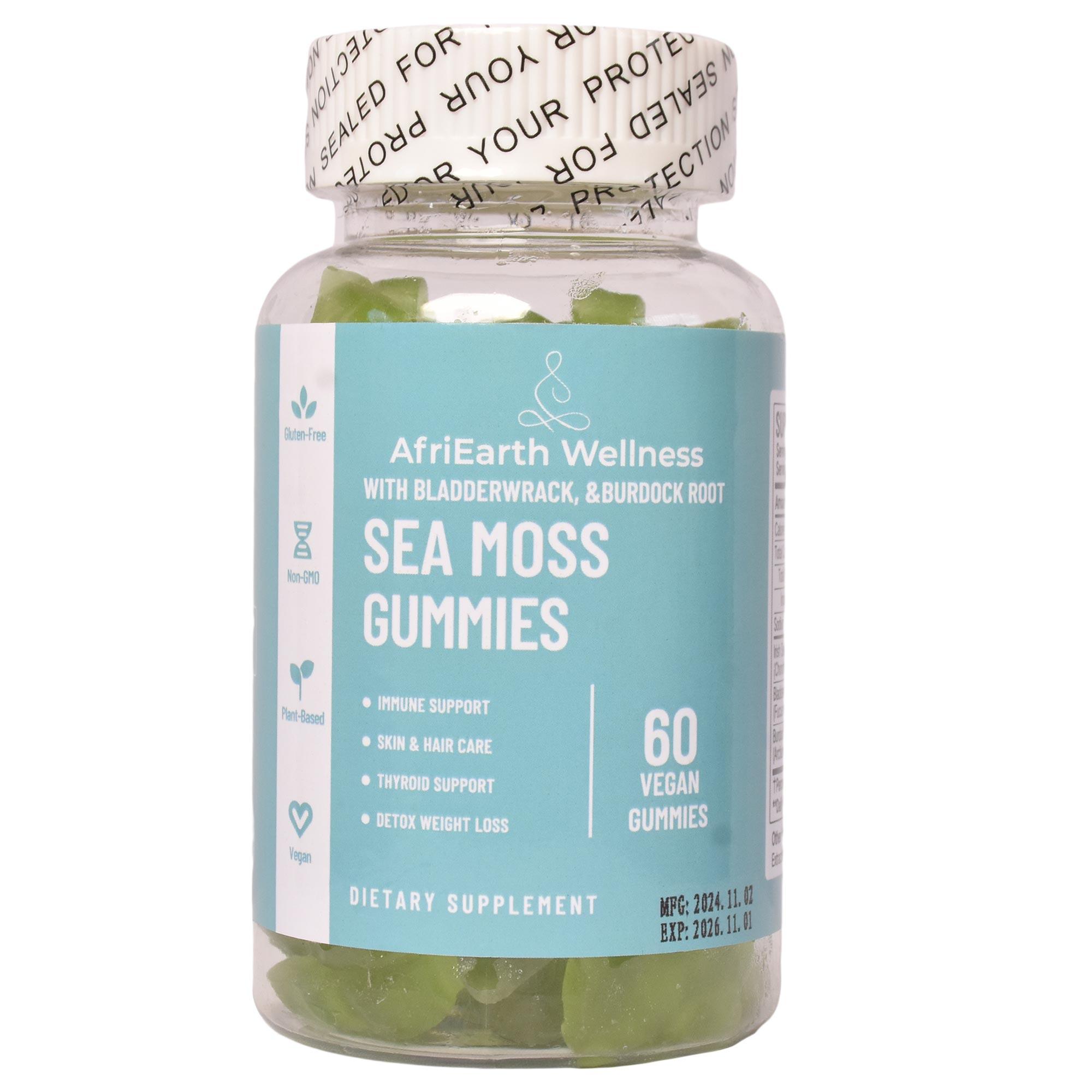 Sea Moss + Bladderwrack + Burdock Root Gummies: