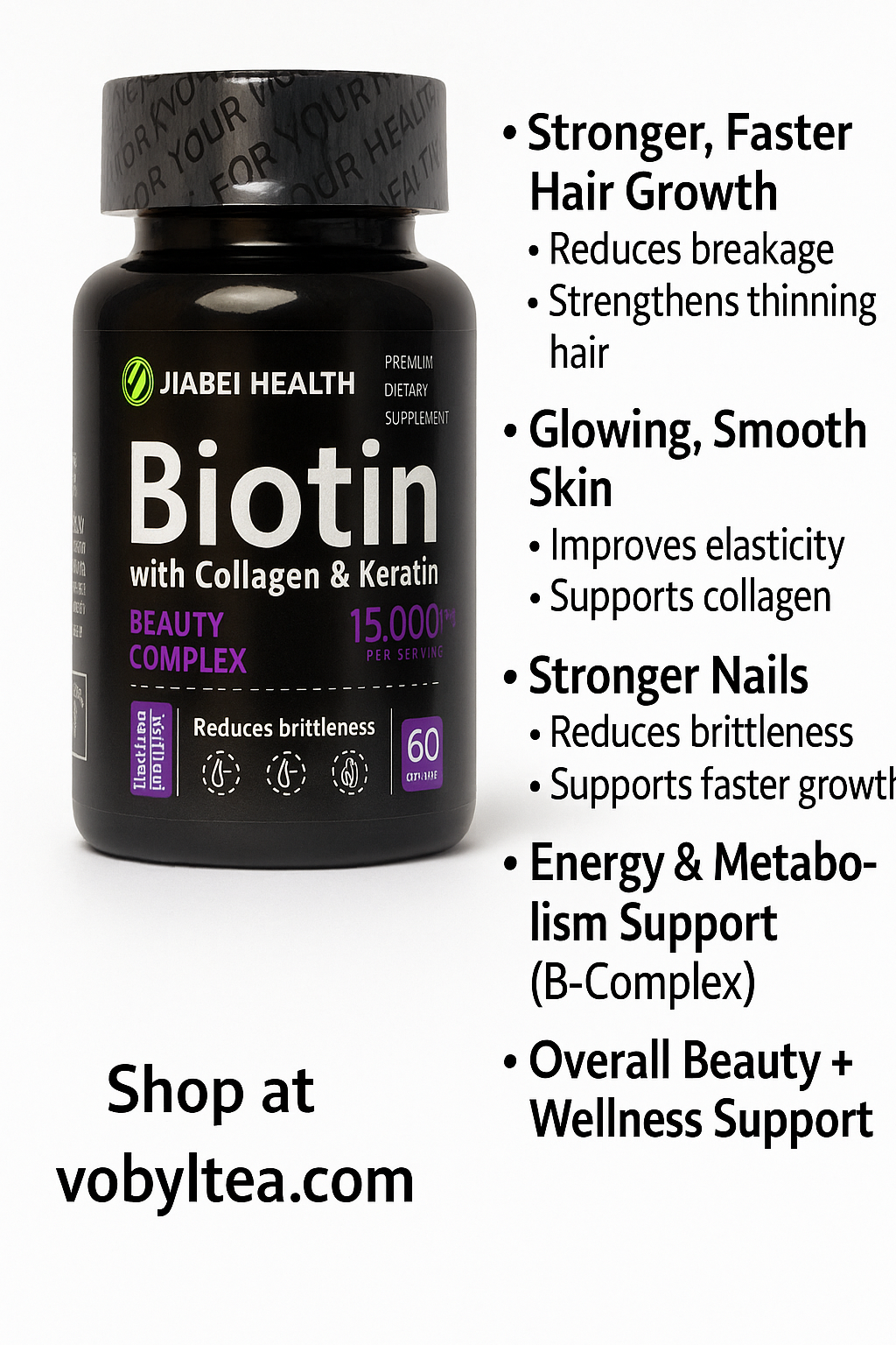 Biotin with Collagen & Keratin Capsules - Image 3